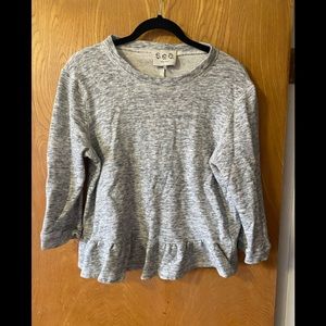 SEA New York heather ruffle crew neck sweatshirt 4